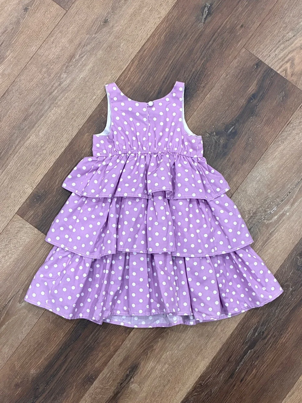 Kaelly’s Kids Purple Polka Dot Layered Summer Dress Outfit 2T
